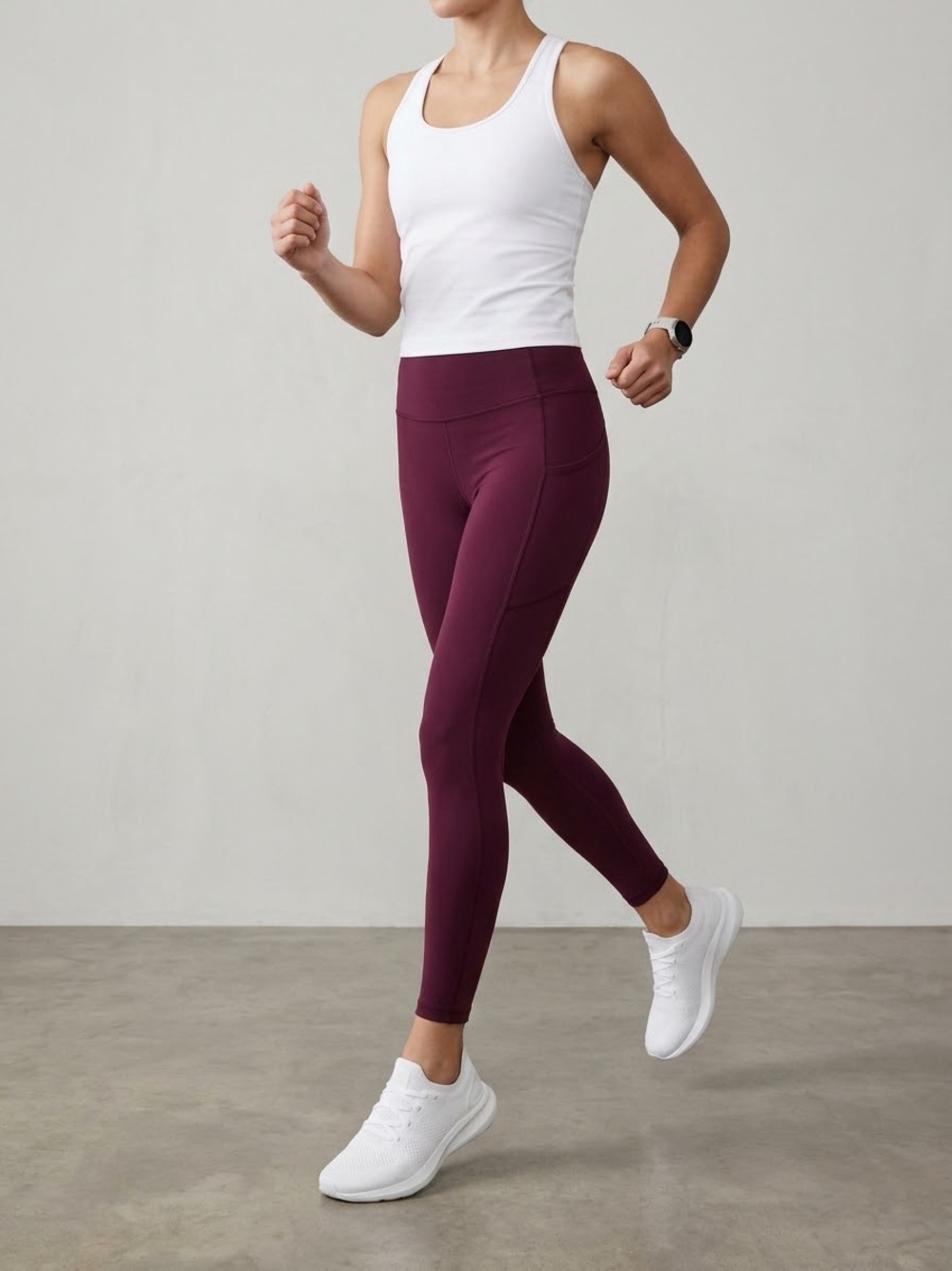 Free People High-Rise Leggings in Deep Plum